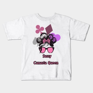 "Sassy Canasta Royalty: Groovy Queen"- Funny Canasta Lover Kids T-Shirt